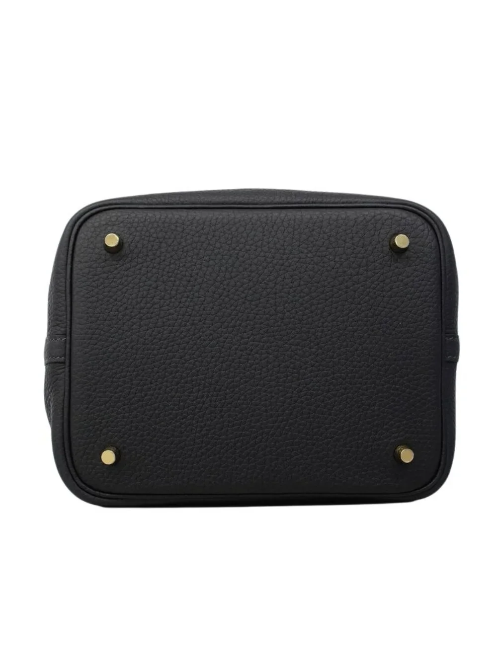 Hermes Handbag Picotin Lock MM Taurillon Clemence Canvas Gold